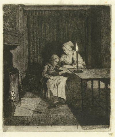 Mor lærer sønnen sin L