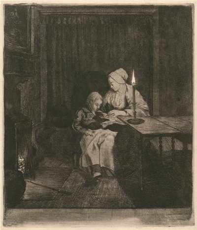 Mor lærer sønnen sin L