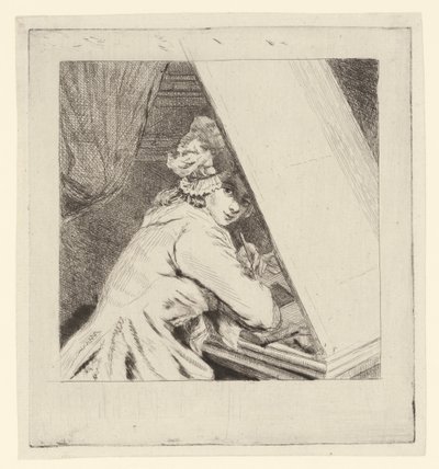 Portrett Marie-Lambertine Coclers, ved blad vituur av Louis Bernard Coclers