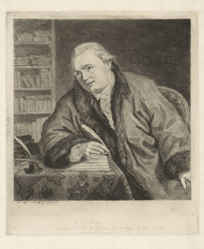 Portrett av komponisten og etseren Johan Antoni Kauclitz Colizzi av Louis Bernard Coclers
