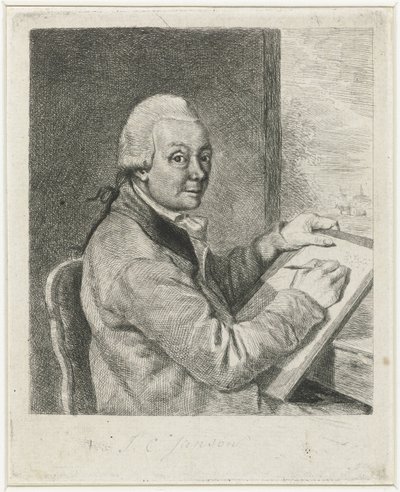 Portrett av kunstneren Johannes Janson, tegning av Louis Bernard Coclers