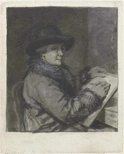 Portrett av kunstneren Johannes Janson, tegning av Louis Bernard Coclers