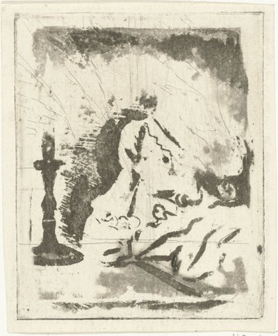 Studiebord med lysekrone av Louis Bernard Coclers