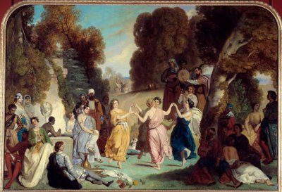 Dance of the Muses Maleri av Louis Boulanger (1806-1867) 1851 Søn. 2,2x3,25 m Paris, Carnavalet-museet av Louis Boulanger