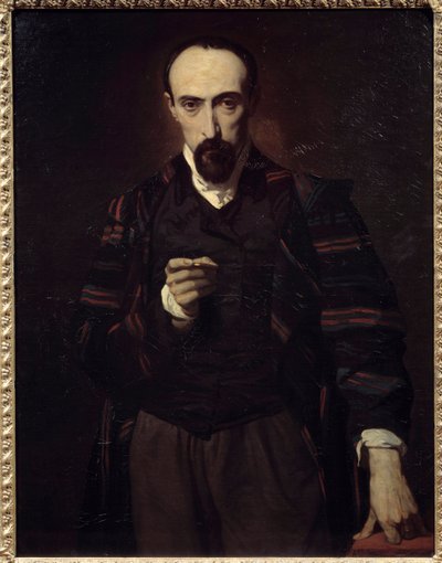 Portrett av Achille Deveria (1800-1857) maler og gravør. Maleri av Louis Boulanger (1806-1867) av Louis Boulanger