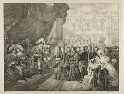 Mottak av Directory, plate 29 fra The Political and Military Life of Napoleon av Louis Boulanger