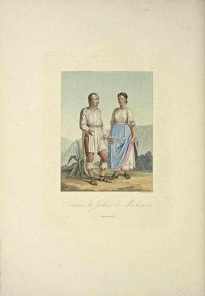 Kostymer til Mechoacan-indianerne, illustrasjon fra 