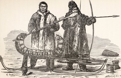 Innfødte buryater fra Buryat-republikken, Russland, fra Fra Paris til Pekin over Siberian Snows av Victor Meignan, gravert av Smeeton-Tilly (Burne Smeeton (fl.1840-60) og Auguste Tilly (d.1898)), publ. av Louis Breton