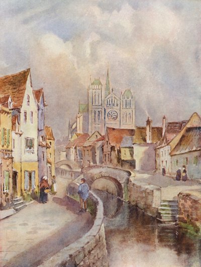 En utsikt over Amiens, med katedralen i det fjerne av Louis Burleigh Bruhl