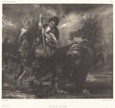 løveangrep av Louis Candide Boulanger