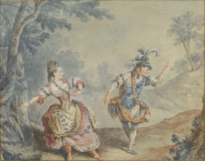Marie Allard og Jean Dauberval i operaballetten Silvie av Louis Carrogis dit Carmontelle