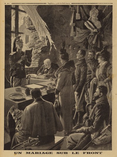 Et ekteskap ved fronten, Hauteville, Arras, Frankrike, første verdenskrig av Louis Charles (after) Bombled