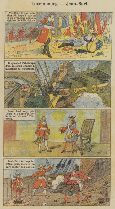 Luxembourg, Jean-Bart (farge litho) av Louis Charles (after) Bombled