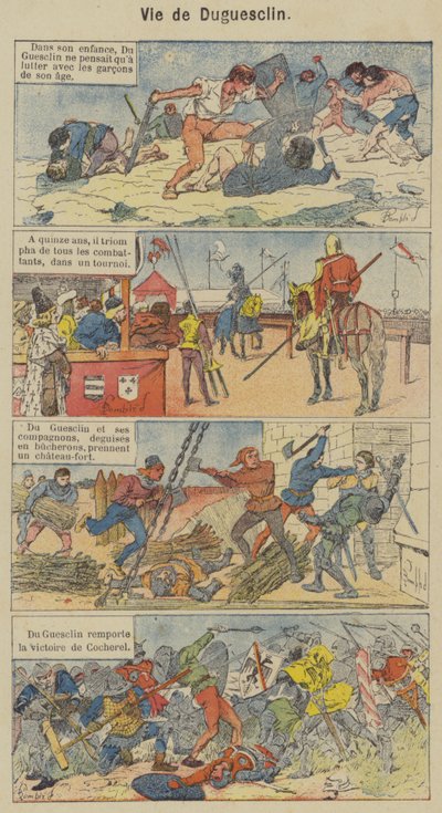 Vie de Duguesclin (litho-farge) av Louis Charles (after) Bombled