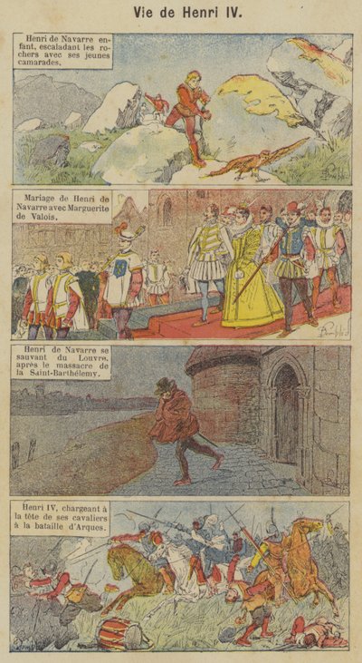 Life of Henry IV (litho farge) av Louis Charles (after) Bombled
