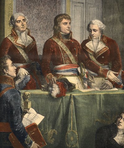 Installasjon av statsrådet ved Palais du Petit Luxembourg 25. desember 1799 (gravering) av Louis Charles Auguste Couder
