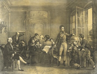 Louis-Philippe underviser i geografi ved Collège de Reichenau, pub. 1820 av Louis Charles Auguste Couder
