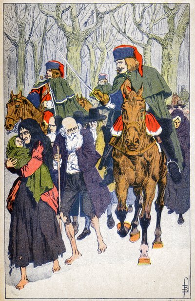 Arrestasjon av protestanter av Louis Charles Bombled