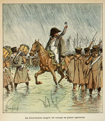 Illustrasjon av Bombled Louis (1862-1927) fra boken "The Memorial of Saint Helene" av grev Emmanuel de Las Cases (1766-1842): The Imperiale Armee i 1813, privat samling av Louis Charles Bombled