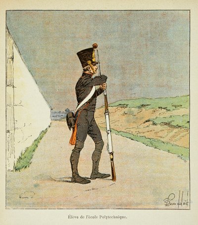 Illustrasjon av bombet Louis (1862-1927) fra boken "The Memorial of Saint Helene" av grev Emmanuel de Las Cases (1766-1842): Student ved Polytechnic School, privat samling av Louis Charles Bombled