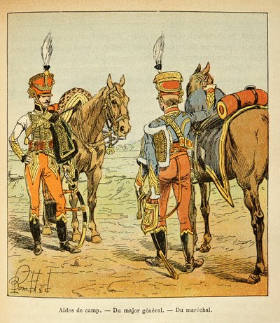 Illustrasjon av bombet Louis (1862-1927) fra boken "The Memorial of Saint Helene" av grev Emmanuel de Las Cases (1766-1842): Aide de camp for den store hæren: av generalmajoren og marechal, privat samling av Louis Charles Bombled