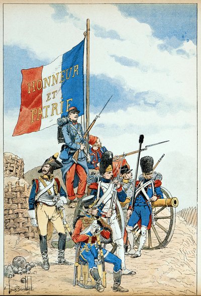 Illustrasjon hentet fra boken "The heros of the century", anekdotiske resiter av Dick de Lonlay og illustrert av Louis Bombled (1862-1927) av Louis Charles Bombled