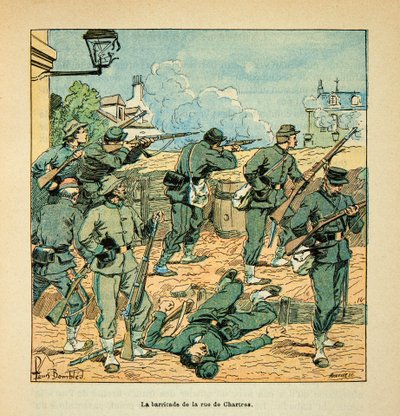 The Army of the Loire av Eugene Sergent, sa Grenest, illustrert av Louis Bombled (1862-1927) (fransk-tyske krig; kampanje 1870 -1871): Privat samling av Louis Charles Bombled