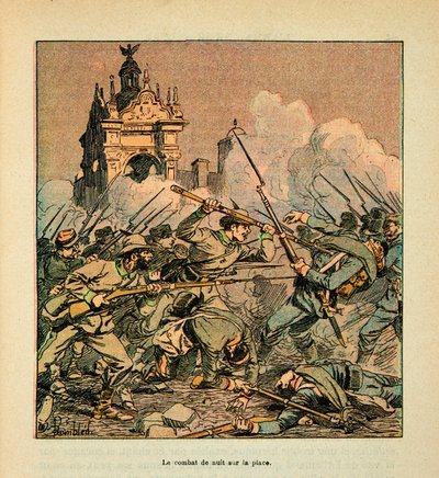 The Army of the Loire av Eugene Sergent, sa Grenest, illustrert av Louis Bombled (1862-1927) (fransk-tyske krig; kampanje 1870 -1871): Slaget ved Chateaudun 18. oktober av Louis Charles Bombled