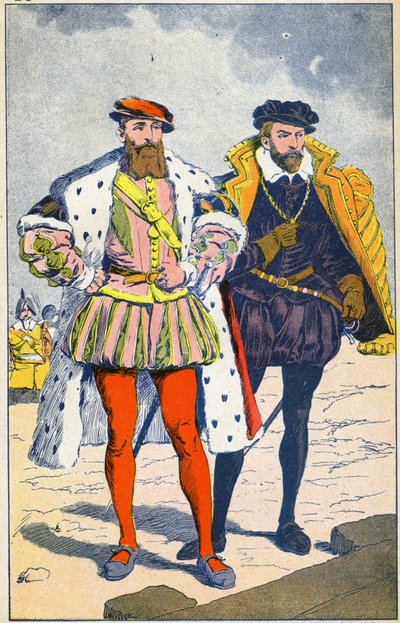 Hertugen av Guise og admiralen av Coligny av Louis Charles Bombled