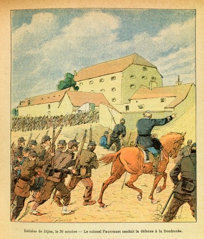 The Eastern Armee of Eugene Sergeant, dit Grenest, illustrert av Louis Bombled (1862-1927) (fransk-tyske krig; kampanje 1870-1871): Forsvar av byen Dijon 30. oktober av Louis Charles Bombled