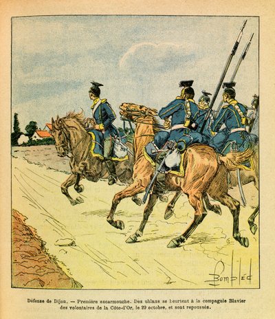 The Eastern Armee of Eugene Sergeant, dit Grenest, illustrert av Louis Bombled (1862-1927) (fransk-tyske krig; kampanje 1870 -1871): Forsvar av Dijon 29. oktober av Louis Charles Bombled