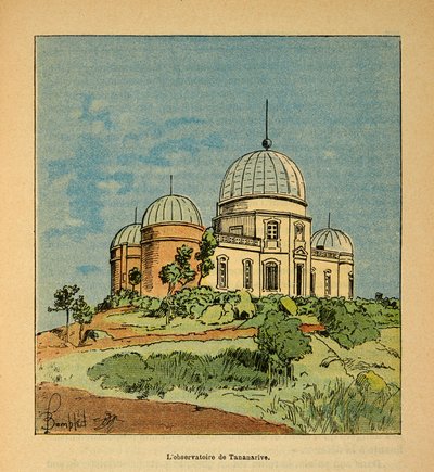 The War in Madagascar-Anecdotal History of the French Expeditions of 1885-1895 av Henri Galli dit Galllichet (1854-1922), illustrert av Louis Bombled (1862-1927): The Tananarive Observatory in 1895, Private Collection av Louis Charles Bombled