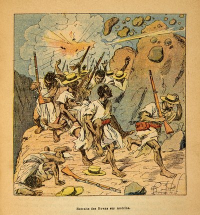 The War in Madagascar-Anecdotal History of the French Expeditions of 1885-1895 av Henri Galli dit Galllichet (1854-1922), illustrert av Louis Bombled (1862-1927): Privat samling av Louis Charles Bombled