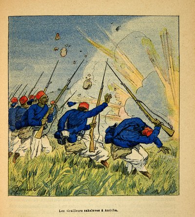 The War in Madagascar-Anecdotal History of the French Expeditions of 1885-1895 av Henri Galli dit Galllichet (1854-1922), illustrert av Louis Bombled (1862-1927): Privat samling av Louis Charles Bombled