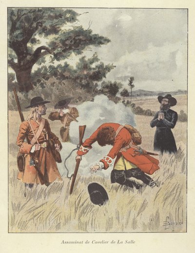 Drapet på Rene-Robert Cavelier de la Salle, 1687 av Louis Charles Bombled
