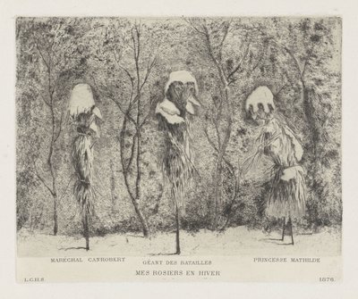 Fantasykomposisjon om den fransk-prøyssiske krigen Knivroser og hiver (tittel på objekt) av Louis Charles Hora Siccama