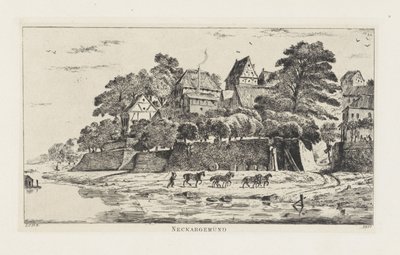 Utsikt over Neckargemünd (Baden-Württemberg) Neckargemünd (tittel på objekt) av Louis Charles Hora Siccama
