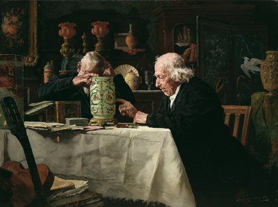 The Connoisseurs (olje på lerret) av Louis Charles Moeller