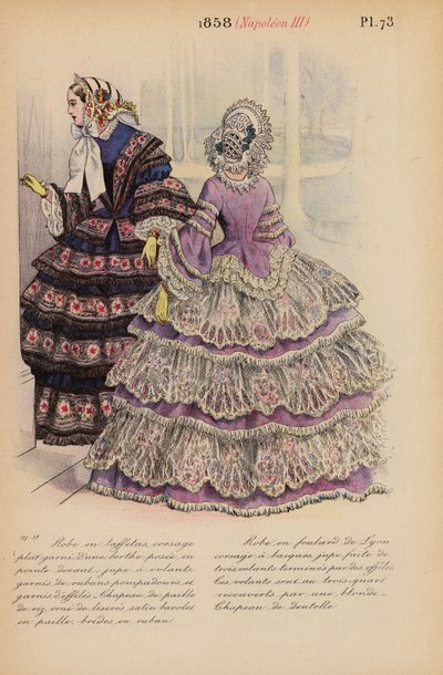 Fransk mote: 1858, Napoleon III (fargegravering) av Louis Colas