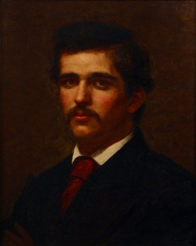 Selvportrett (olje på lerret) av Louis Comfort (attr. to) Tiffany