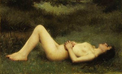 Liggende naken, av Louis Courtat