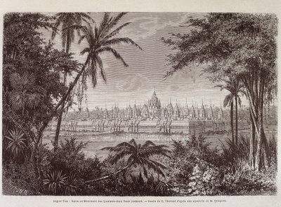 Utsikt over Angkor Thom rundt 1870 - i "" Voyage au Cambodia"" av Louis Delaporte, Paris av Louis Delaporte