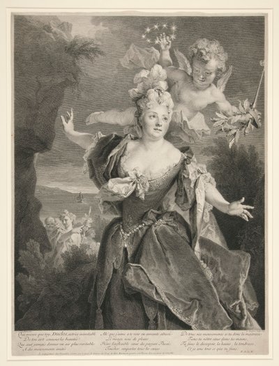 Portrett av Marie Anne de Chateauneuf (kalt Duclos) av Louis Desplaces