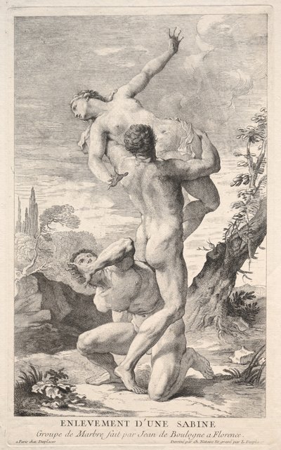 Voldtekt av sabinerne, 1700-tallet. av Louis Desplaces