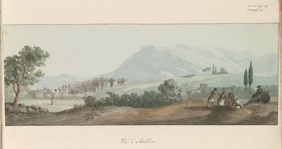 Utsikt over Avellino Utsikt over Avellino (tittel på objekt) Reiser i Italia, Sicilia og Malta - 1778 (serietittel) av Louis Ducros
