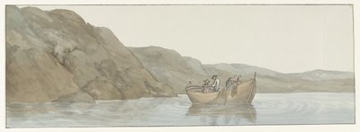 Utsikt over Kaap Paceco i Calabrië i nærheten av Scilla Utsikt over Cape Paceco i Calabria nær Scilla (tittel på objekt) Reiser i Italia, Sicilia og Malta - 1778 (serietittel) av Louis Ducros