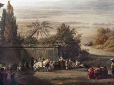 Pius VI besøker de pontinske myrene av Louis Ducros