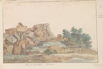 Resten van Zeus Olympus-tempelet ved Agrigento Ruiner av samme tempel. Andre visning (tittel på objekt) Reiser i Italia, Sicilia og Malta - 1778 (serietittel) av Louis Ducros