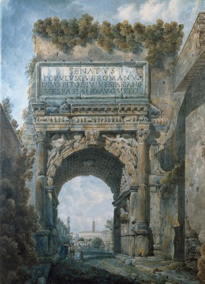 Titusbuen, Roma (akvarell) av Louis Ducros