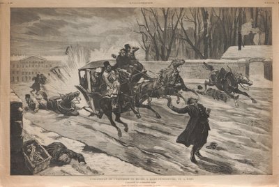Attentatet på tsar Alexander II i St Petersburg, 1881. av Louis Dünki